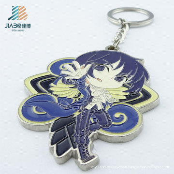 Good Quality Zinc Alloy Cosplay Enamel Girl Logo Custom Promotion Key Chain